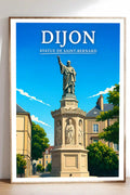 Affiche Dijon Statue de Saint-Bernard