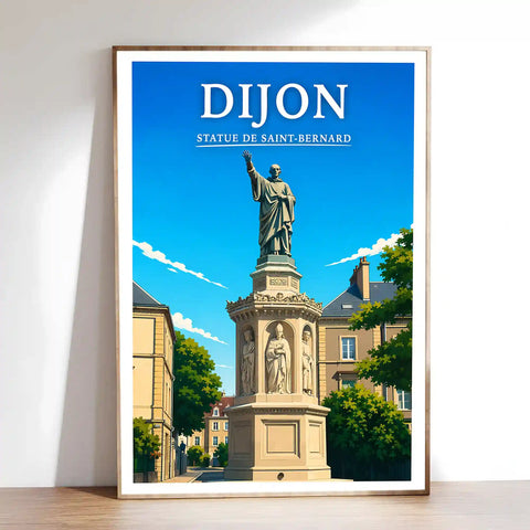 Affiche Dijon Statue de Saint-Bernard