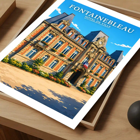 Affiche - Fontainebleau - Hôtel de Ville