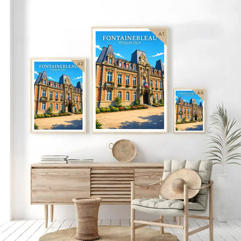 Affiche - Fontainebleau - Hôtel de Ville