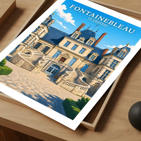 Affiche - Fontainebleau - Le Château - affiche fontainebleau