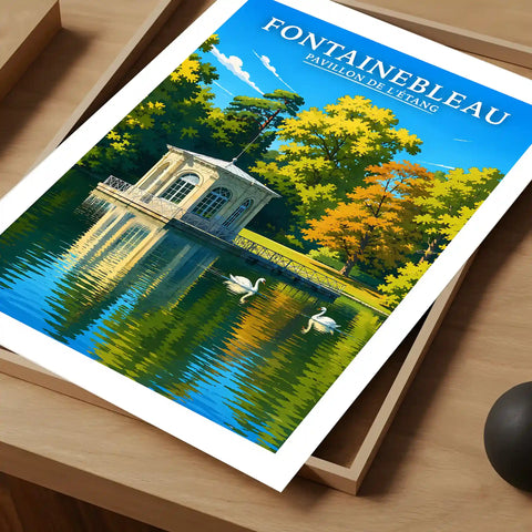 Affiche - Fontainebleau - Pavillon de l'Étang - affiche fontainebleau