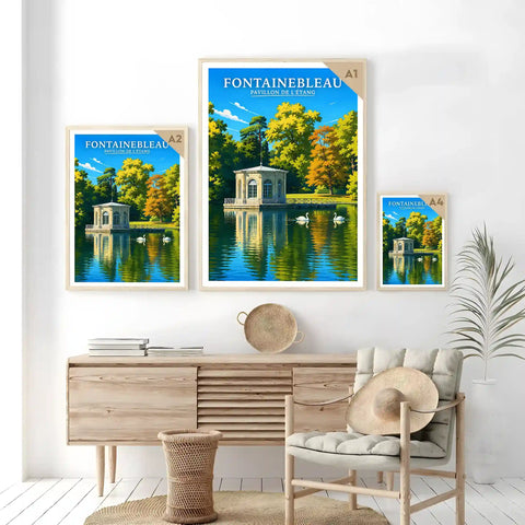 Affiche - Fontainebleau - Pavillon de l'Étang - affiche fontainebleau