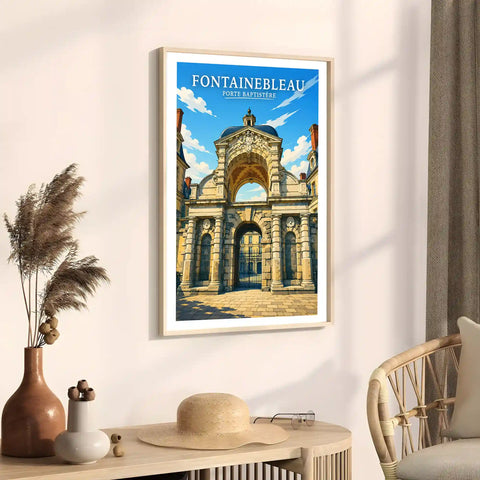 Affiche - Fontainebleau - Porte Baptistère - affiche fontainebleau