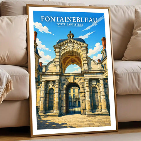 Affiche - Fontainebleau - Porte Baptistère - affiche fontainebleau