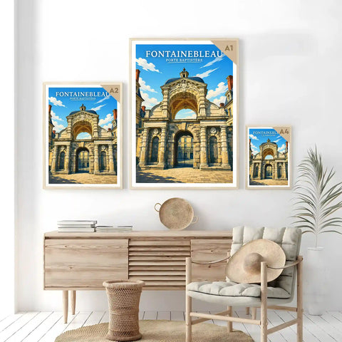 Affiche - Fontainebleau - Porte Baptistère - affiche fontainebleau
