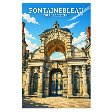 Affiche - Fontainebleau - Porte Baptistère