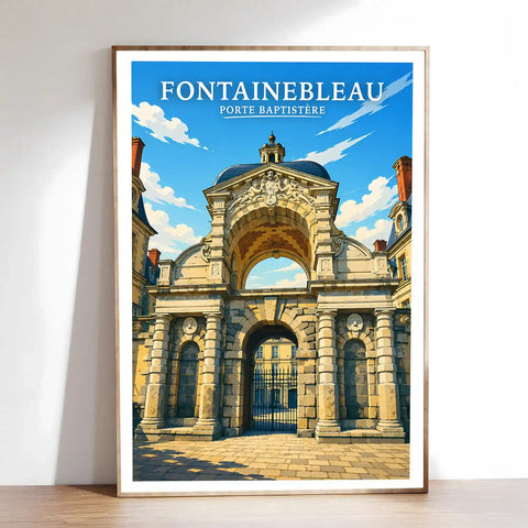 Affiche - Fontainebleau - Porte Baptistère - affiche fontainebleau
