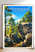 Affiche - Fontainebleau - Site d'Escalade - affiche fontainebleau