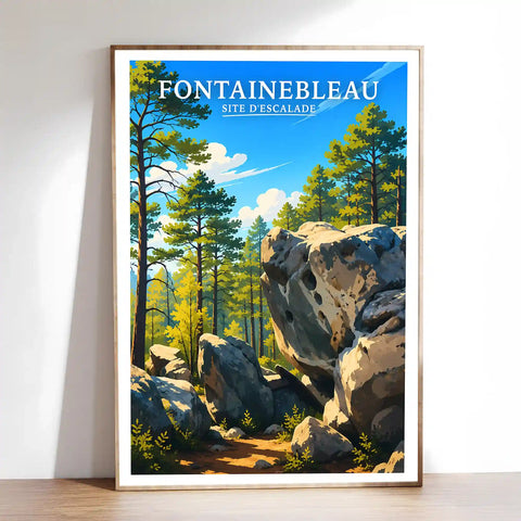 Affiche - Fontainebleau - Site d'Escalade - affiche fontainebleau