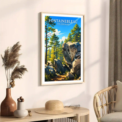 Affiche - Fontainebleau - Site d'Escalade - affiche fontainebleau