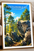 Affiche - Fontainebleau - Site d'Escalade - affiche fontainebleau