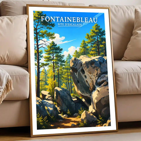 Affiche - Fontainebleau - Site d'Escalade - affiche fontainebleau