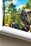 Affiche - Fontainebleau - Site d'Escalade - affiche fontainebleau