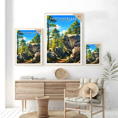 Affiche - Fontainebleau - Site d'Escalade - affiche fontainebleau
