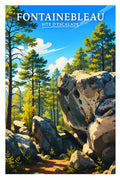 Affiche - Fontainebleau - Site d'Escalade - affiche fontainebleau