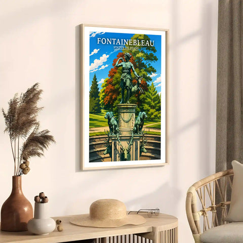 Affiche - Fontainebleau - Statue de Diane - affiche fontainebleau