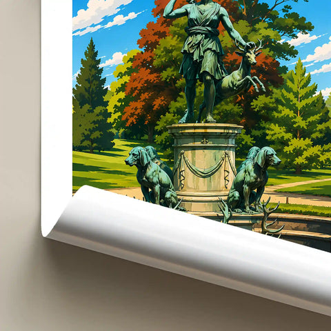 Affiche - Fontainebleau - Statue de Diane - affiche fontainebleau