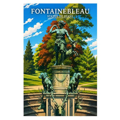 Affiche - Fontainebleau - Statue de Diane