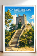 Affiche - Fontainebleau - Tour Denecourt - affiche fontainebleau