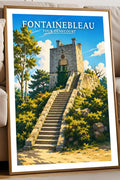 Affiche - Fontainebleau - Tour Denecourt - affiche fontainebleau