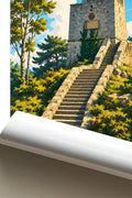 Affiche - Fontainebleau - Tour Denecourt - affiche fontainebleau