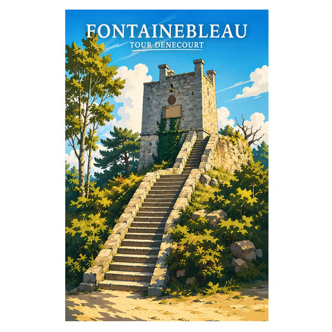 Affiche - Fontainebleau - Tour Denecourt