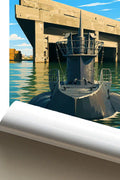 Affiche - La Rochelle - Base Sous-Marine - affiche la rochelle