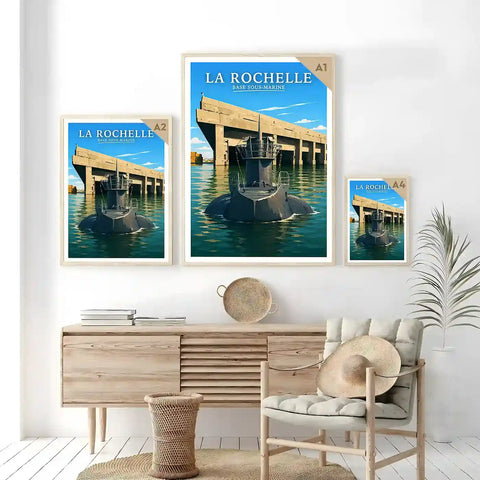 Affiche - La Rochelle - Base Sous-Marine - affiche la rochelle