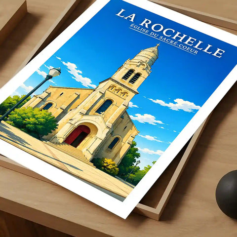 Affiche - La Rochelle - Église du Sacré-Coeur - affiche la rochelle
