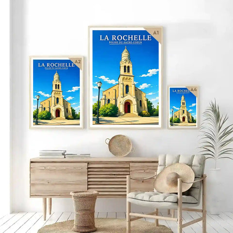 Affiche - La Rochelle - Église du Sacré-Coeur - affiche la rochelle