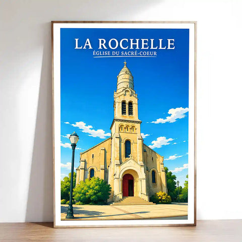 Affiche - La Rochelle - Église du Sacré-Coeur - affiche la rochelle