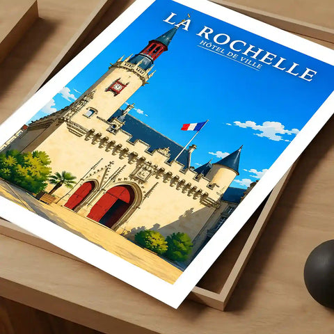 Affiche - La Rochelle - Hôtel de Ville - affiche la rochelle