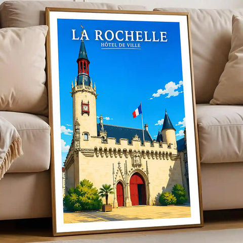 Affiche - La Rochelle - Hôtel de Ville - affiche la rochelle