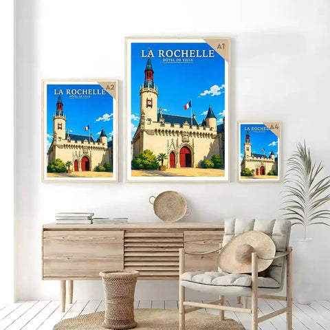 Affiche - La Rochelle - Hôtel de Ville - affiche la rochelle