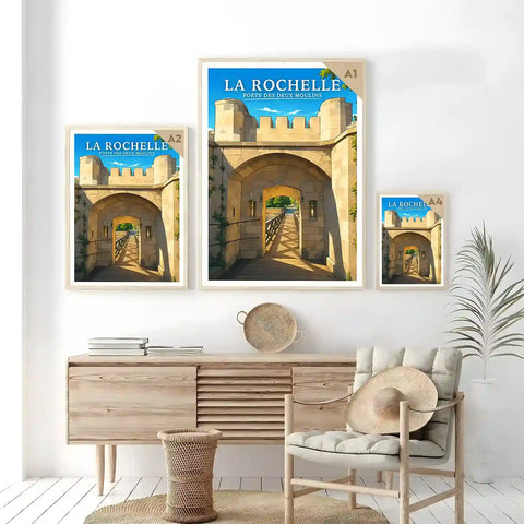 Affiche - La Rochelle - Porte des Deux Moulins