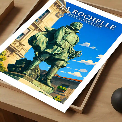 Affiche - La Rochelle - Statue de Jean Guiton