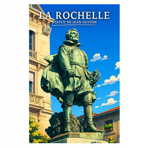 Affiche - La Rochelle - Statue de Jean Guiton
