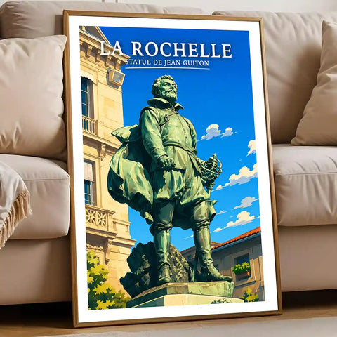 Affiche - La Rochelle - Statue de Jean Guiton