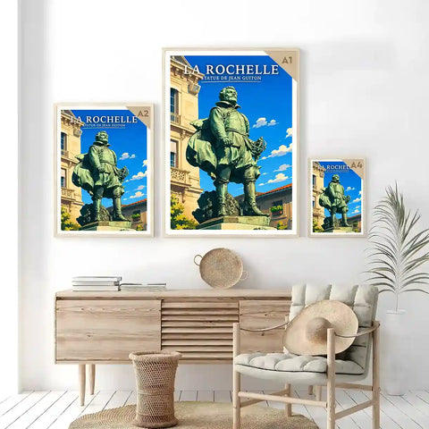 Affiche - La Rochelle - Statue de Jean Guiton
