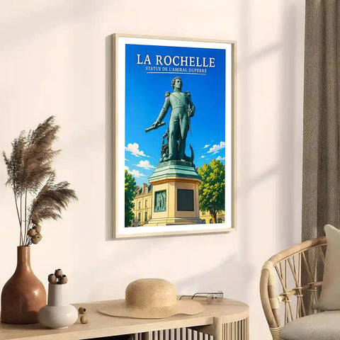 Affiche - La Rochelle - Statue de l'Amiral Duperré - affiche la rochelle