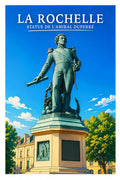 Affiche - La Rochelle - Statue de l'Amiral Duperré - affiche la rochelle