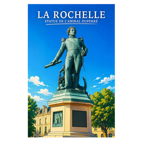 Affiche - La Rochelle - Statue de l'Amiral Duperré