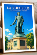 Affiche - La Rochelle - Statue de l'Amiral Duperré - affiche la rochelle