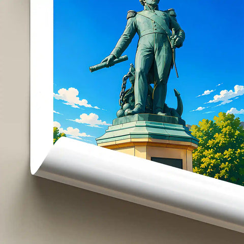 Affiche - La Rochelle - Statue de l'Amiral Duperré - affiche la rochelle