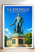 Affiche - La Rochelle - Statue de l'Amiral Duperré - affiche la rochelle