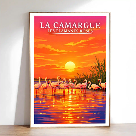 Affiche - La Camargue - Les Flamants Roses