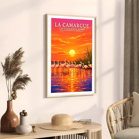 Affiche - La Camargue - Les Flamants Roses