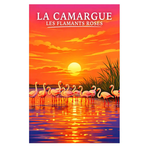 Affiche - La Camargue - Les Flamants Roses