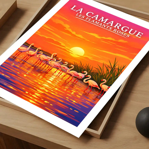 Affiche - La Camargue - Les Flamants Roses